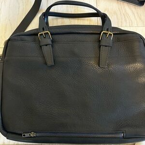 Sophisticated Black Leather Briefcase for Men